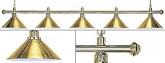 Лампа на пять плафонов «Elegance» (золотистая штанга, золотистый плафон D35см)
